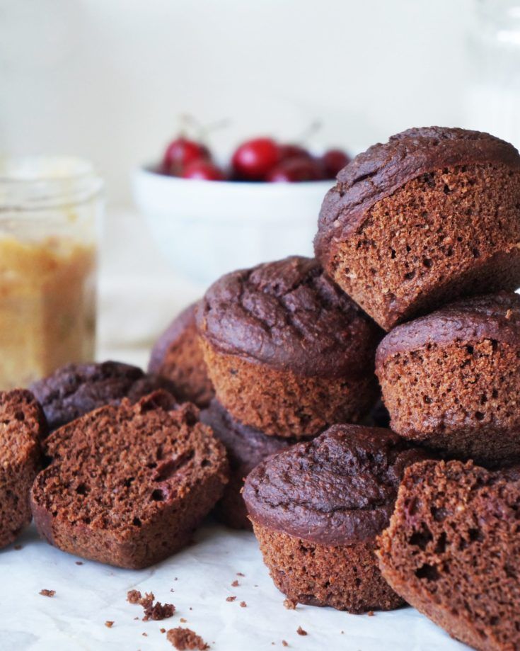 Cherry Chocolate Muffins | Vegan + NO SUGAR